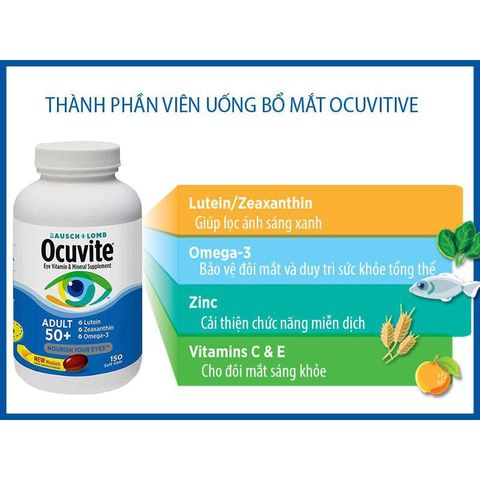 Viên bổ mắt Ocuvite Adult 50+ - Giải pháp chăm sóc sức khỏe mắt cho người lớn tuổi từ Small Family