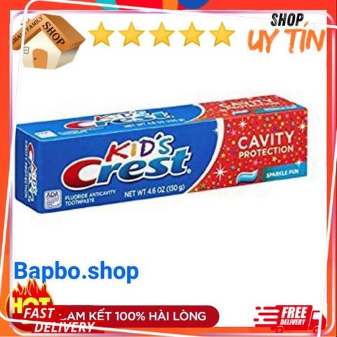 Kem Đánh Răng Trẻ Em Crest Kids 130g - Hương Vị Trái Cây An Toàn, Chống Sâu Răng, Dành Cho Bé Từ 2 Tuổi