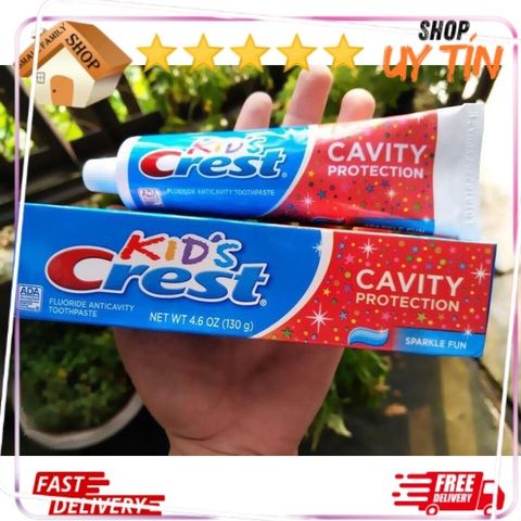 Kem Đánh Răng Trẻ Em Crest Kids 130g - Hương Vị Trái Cây An Toàn, Chống Sâu Răng, Dành Cho Bé Từ 2 Tuổi