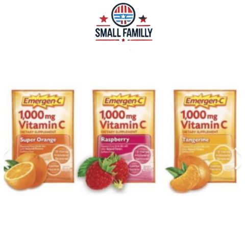 Bột Sủi Emergen-C Vitamin C 1000mg - Tăng Cường Hệ Miễn Dịch và Năng Lượng - Sản Phẩm Vitamin Tổng Hợp Mỹ