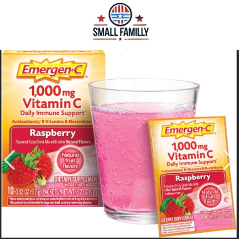 Bột Sủi Emergen-C Vitamin C 1000mg - Tăng Cường Hệ Miễn Dịch và Năng Lượng - Sản Phẩm Vitamin Tổng Hợp Mỹ