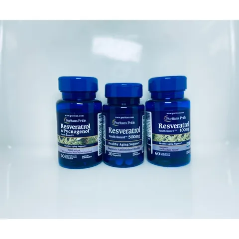 Viên uống Resveratrol 100mg 250mg Puritan's Pride Hỗ Trợ Sức Khỏe Tim Mạch - 60 Viên, Tăng Cường Tuổi Thọ và Sức Khỏe Tổng Thể
