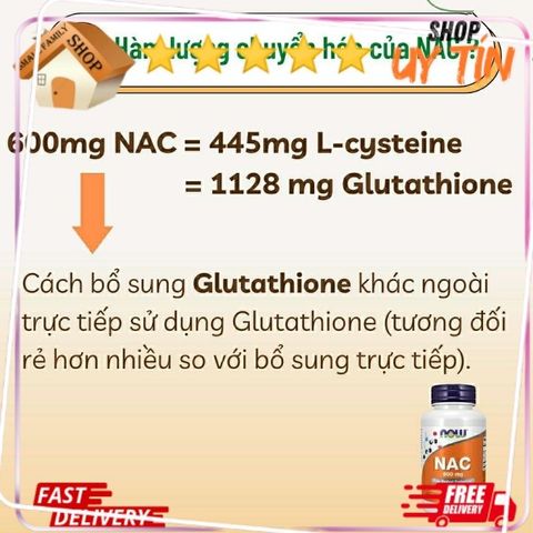 Viên Giải Độc Gan N-Acetyl-Cysteine 600mg-1000mg - Tăng Cường Chức Năng Gan, Hỗ Trợ Kháng Oxy Hóa, Chính Hãng Mỹ