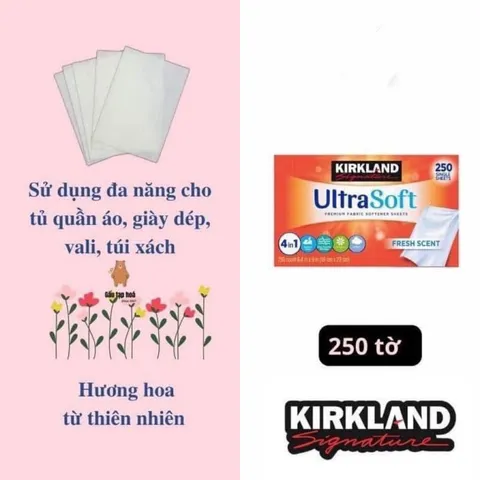 Giấy Thơm Kirkland Ultra Soft - Chống Ẩm, Khử Mùi, Làm Thơm Quần Áo Hàng Nhập Khẩu Mỹ - Công Dụng Đa Năng cho Gia Đình