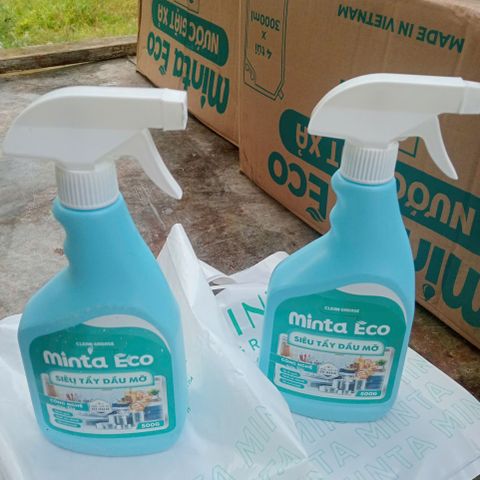 Siêu Tẩy Dầu Mỡ Minta Eco 500g - Tẩy Sạch Vết Bẩn Cứng Đầu, Khử Mùi, Diệt Khuẩn An Toàn Cho Da Tay, Hóa Chất Thiên Nhiên