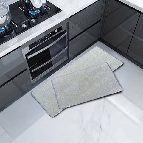 Bộ Thảm Đôi Silver Cao Cấp - 1 Thảm Nhỏ 50x80cm và 1 Thảm Dài 50x120cm Chống Trượt, Siêu Thấm Cho Phòng Tắm và Bếp