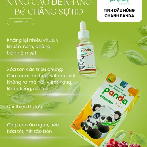 Tinh Dầu Húng Chanh Panda Thanh Mộc Hương 30ml - Giảm Ho, Sổ Mũi, Tăng Đề Kháng Cho Bé, Hỗ Trợ Miễn Dịch Tự Nhiên