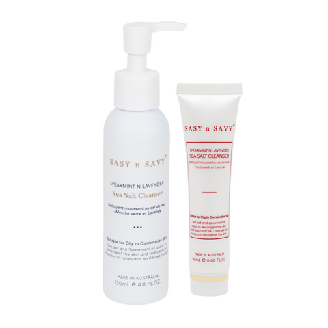 Sữa Rửa Mặt Tạo Bọt Muối Biển Oải Hương & Bạc Hà Sasy n Savy - Sạch Sâu, Phù Hợp Da Dầu, Hương Thơm Tươi Mát 100mL