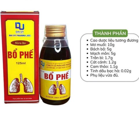 Siro Ho Bổ Phế Đại Uy 125ml - Giải Pháp Giảm Ho, Long Đờm, Dịu Họng Từ Thiên Nhiên, Hỗ Trợ Sức Khỏe Đường Hô Hấp