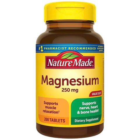 Viên uống Magnesium Nature Made 250mg 200 viên - Hỗ trợ thư giãn cơ, sức khỏe tim mạch, người hay mệt mỏi, người tập gym