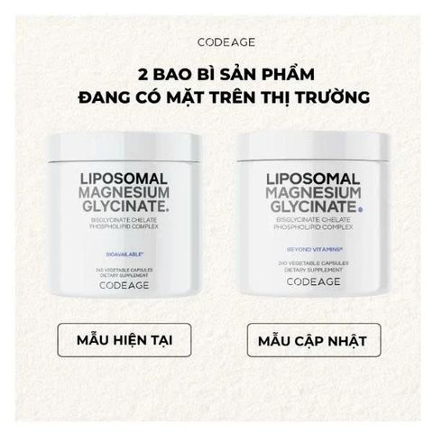Codeage Liposomal Magnesium Glycinate - Viên Uống Hỗ Trợ Hệ Thần Kinh, Tăng Cường Sức Đề Kháng, Hộp 240 Viên Mỹ
