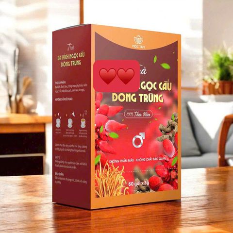 ( MUA 2 TẶNG 1) Trà Thảo Mộc Đông Trùng Hạ Thảo Mộc Tâm - Hỗ Trợ Bổ Thận, Tăng Sức Bền & Cường Độ, Phù Hợp Nam Giới, Trà Giải Khát Tự Nhiên