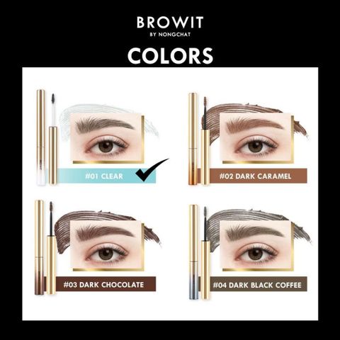 Mascara Chân Mày BROWIT BY NONGCHAT 2g - Định Hình Mày Tự Nhiên, Không Lem, Chải Chính Xác - Sản Phẩm Trang Điểm Thái Lan