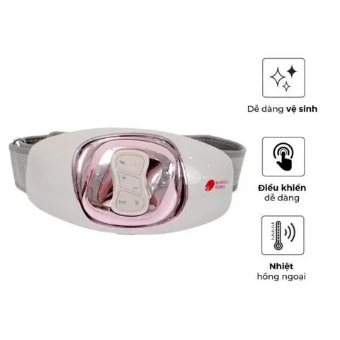 Đai Massage Bụng BUHEUNG MK-340 - Thiết bị Massage Trị Liệu Hồng Ngoại EMS, Giúp Giảm Đau Bụng Kinh và Đau Lưng