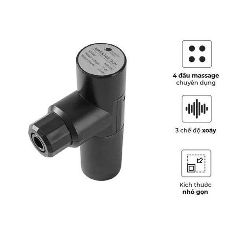 Súng Massage Buheung MK-330 - Thiết Bị Massage Trị Liệu Với 4 Đầu Massage, 3 Chế Độ, Thiết Kế Nhỏ Gọn và Tiện Lợi