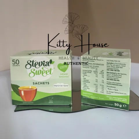 Đường Cỏ Ngọt SteviaSweet 50 Gói - Vị Ngọt Tự Nhiên, Ít Calo Thích Hợp Cho Đồ Uống Và Thực Phẩm Dịu Ngọt