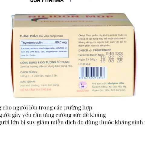 Nilidon-MDP Bổ sung Thymomodulin Tăng Cường Sức Đề Kháng - Thực Phẩm Chức Năng Hỗ Trợ Miễn Dịch 100 Viên Nang