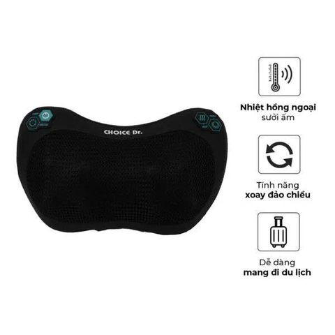 Gối Massage Choice Dr. DC-022 - Thiết Bị Massage Trị Liệu Có Tính Năng Nhiệt, Thư Giãn và Hẹn Giờ, Dành Cho Ô Tô và Gia Đình