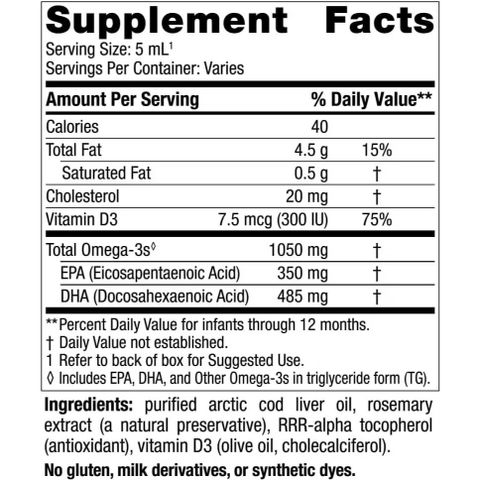 Siro DHA Baby Nordic 60ml - Bổ sung Omega-3, DHA và Vitamin D cho trẻ - Hỗ trợ phát triển trí não và thị giác cho bé từ 3 tháng đến 5 tuổi