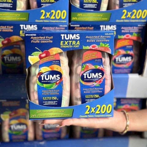 Viên nhai hỗ trợ tiêu hóa Tums Extra Strength hộp 200 viên - Hàng