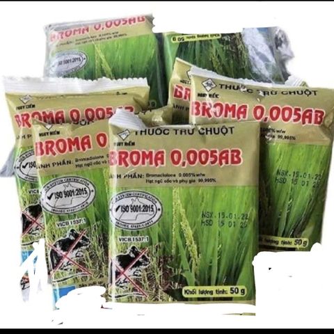 100 Gói Thóc Chuột Sinh Học Broma Trộn Sẵn 50g – Diệt Chuột An Toàn, Hiệu Quả, Dùng Để Kiểm Soát Chuột Tại Nhà