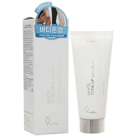 Kem Dưỡng Thể Toàn Thân 9Wishes White Tone Up Body Serum SPF21 150ml - Dưỡng Trắng, Chống Nắng, Chăm Sóc Da Mịn Màng và Khỏe Khoắn