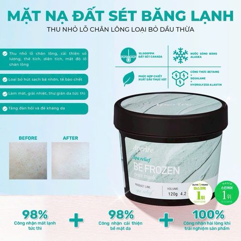 Mặt Nạ Đất Sét Aperire Spa Relief Pore Mask 120g - Giúp Làm Sạch và Thu Nhỏ Lỗ Chân Lông, Cung Cấp Độ Ẩm Từ Thiên Nhiên