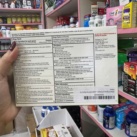 Xịt mũi Kirkland Aller-Flo Allergy Relief 50mcg – giảm nghẹt mũi, viêm xoang, dị ứng hiệu quả