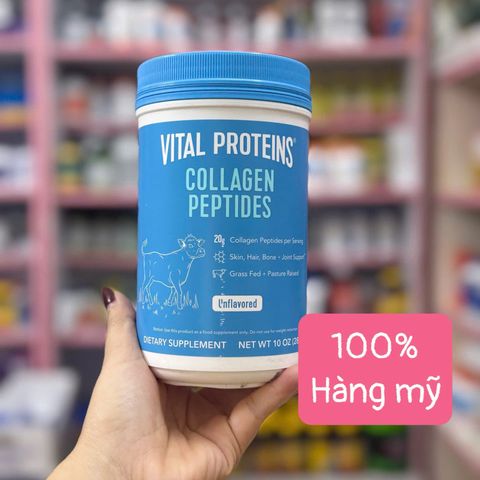 Bột Uống Collagen Vital Proteins 284g - Cải Thiện Da, Tóc, Móng - Chống Lão Hóa, Hỗ Trợ Xương Khớp