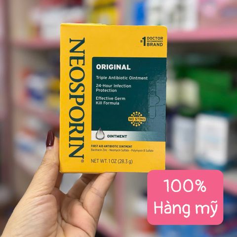 Neosporin Original Ointment 28.3g - Kem Kháng Khuẩn Hỗ Trợ Làm Lành Vết Thương, Ngăn Nhiễm Trùng, Sản Phẩm Chăm Sóc Vết Thương Hàng Mỹ