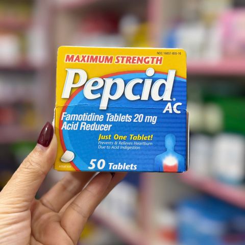 Viên uống Pepcid AC Maximum Strength 20mg 50 viên - Hỗ trợ giảm axit dạ dày, ợ nóng, trào ngược nhanh chóng và hiệu quả