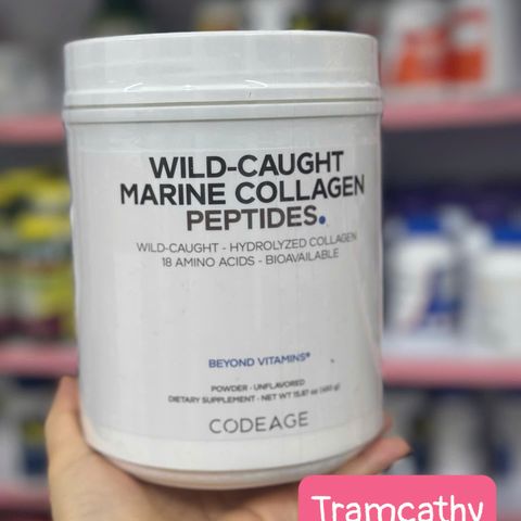 Collagen Cá Biển Nguyên Chất Codeage 450g - Hỗ Trợ Da Đẹp, Tóc Khỏe, Khớp Linh Hoạt - Peptide Collagen Tự Nhiên Mỹ
