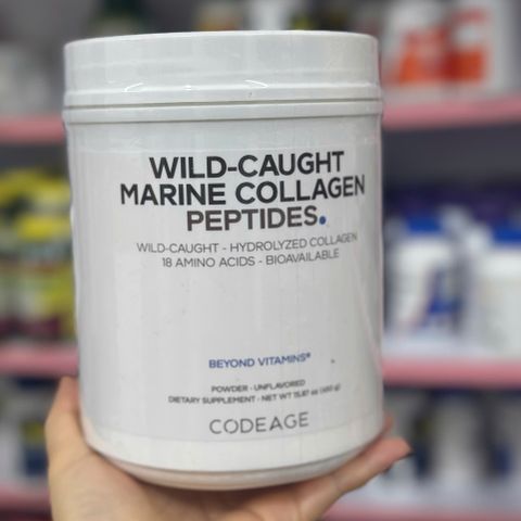 Collagen Cá Biển Nguyên Chất Codeage 450g - Hỗ Trợ Da Đẹp, Tóc Khỏe, Khớp Linh Hoạt - Peptide Collagen Tự Nhiên Mỹ