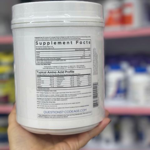 Collagen Cá Biển Nguyên Chất Codeage 450g - Hỗ Trợ Da Đẹp, Tóc Khỏe, Khớp Linh Hoạt - Peptide Collagen Tự Nhiên Mỹ