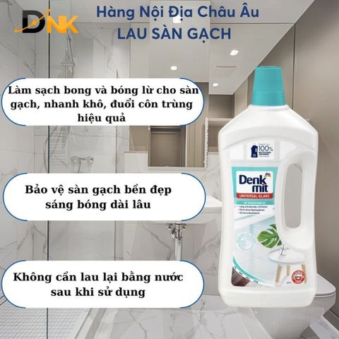 Nước Lau Sàn Denkmit Universal Glanz 1L - Sạch Bóng An Toàn, Không Paraben, Phù Hợp Gia Đình Có Trẻ Nhỏ - Sản Phẩm Nội Địa Đức
