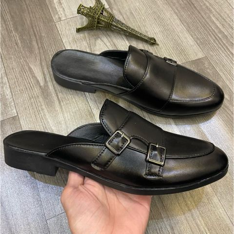 Giày sục nam cao cấp MonkStrap DAVINCIA - Giày da mùa hè thoáng khí, thiết kế hiện đại với khóa trang trí độc đáo