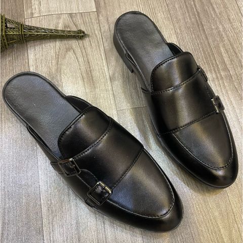 Giày sục nam cao cấp MonkStrap DAVINCIA - Giày da mùa hè thoáng khí, thiết kế hiện đại với khóa trang trí độc đáo