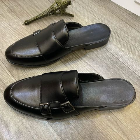 Giày sục nam cao cấp MonkStrap DAVINCIA - Giày da mùa hè thoáng khí, thiết kế hiện đại với khóa trang trí độc đáo