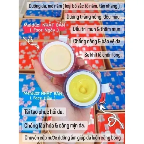 Kem Face Nhật MEIDUZI Chính Hãng - Dưỡng Trắng Hồng, Chống Nắng, Tri Mụn, Se Khít Lỗ Chân Lông, Phục Hồi Da Mịn Màng