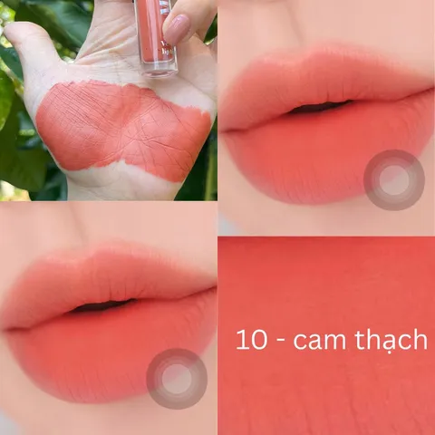 Son Kem Lì MELLY Dưỡng Ẩm, Giữ Màu 12 Giờ - Không Chì, Chất Son Velvet Đẹp, An Toàn Cho Mẹ Bầu, Màu Đỏ Ngói, Cam Thạch
