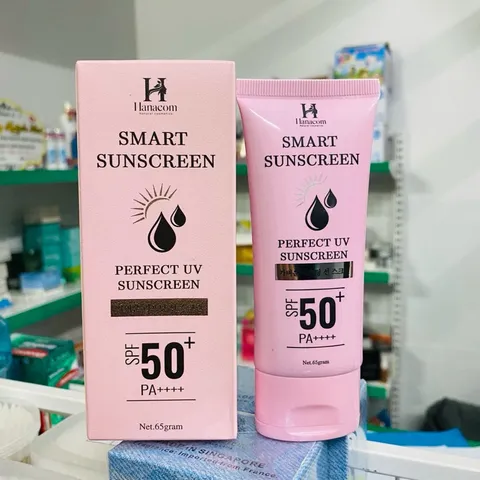 Kem Chống Nắng Hanacom 65g - SPF50/PA++++, Dưỡng Da, Nâng Tông, Kiềm Dầu, Ngăn Ngừa Lão Hóa, Cho Tất Cả Loại Da