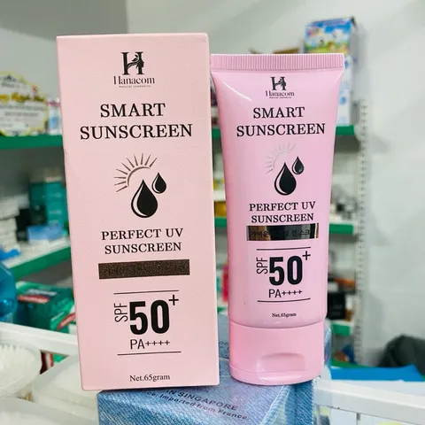Kem Chống Nắng Hanacom 65g - SPF50/PA++++, Dưỡng Da, Nâng Tông, Kiềm Dầu, Ngăn Ngừa Lão Hóa, Cho Tất Cả Loại Da