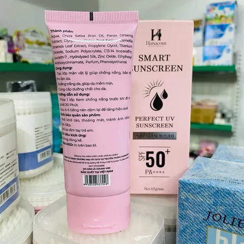 Kem Chống Nắng Hanacom 65g - SPF50/PA++++, Dưỡng Da, Nâng Tông, Kiềm Dầu, Ngăn Ngừa Lão Hóa, Cho Tất Cả Loại Da