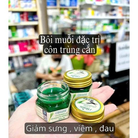 Cao Thoa Muỗi Đốt Green Herb Balm - Thuốc Chống Ngứa, Giảm Sưng, Dành Cho Người Lớn và Trẻ Em, Chiết Xuất Thảo Dược An Toàn
