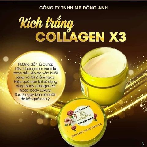 Kem Body Kích Trắng Tắm Trắng Collagen X3 Đông Anh - Dưỡng Trắng Da SPF 45+++ Hiệu Quả Nhanh, Saffron Giúp Trẻ Hóa Da