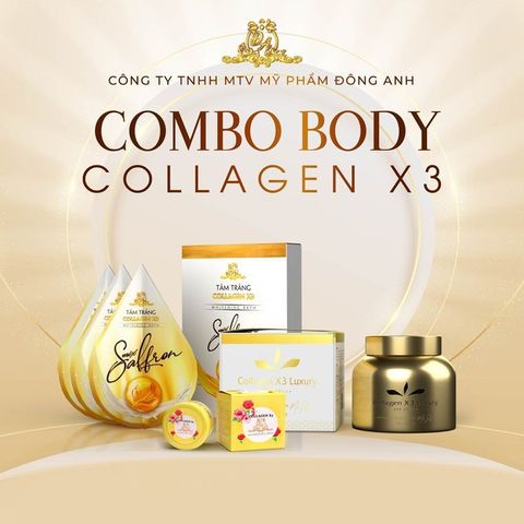 Kem Body Kích Trắng Tắm Trắng Collagen X3 Đông Anh - Dưỡng Trắng Da SPF 45+++ Hiệu Quả Nhanh, Saffron Giúp Trẻ Hóa Da