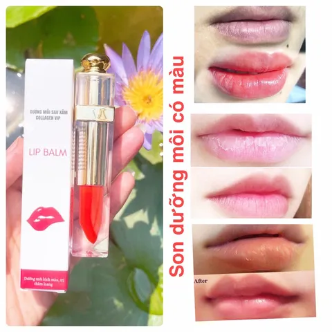 Son Dưỡng Môi Collagen Có Màu Dành Cho Bà Bầu - Giảm Thâm, Dưỡng Ẩm, Tăng Cường Màu Sau Phun Xăm, An Toàn, Thiên Nhiên, Không Chì