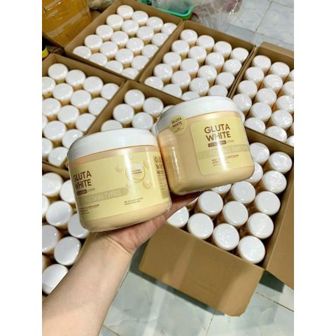 Kem Ủ Trắng Da Gluta White Thái Lan 600gr - Làm Trắng Da Mặt Và Body, Không Bết Dính, Siêu Thấm, Hàng Chính Hãng