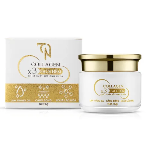 Kem Face Collagen X3 Ban Đêm Chiết Xuất Sữa Ong Chúa - Dưỡng Ẩm, Trắng Da, Mờ Thâm, Chính Hãng MP Đông Anh Nguyễn Huỳnh Như