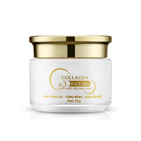 Kem Face Collagen X3 Ban Đêm Chiết Xuất Sữa Ong Chúa - Dưỡng Ẩm, Trắng Da, Mờ Thâm, Chính Hãng MP Đông Anh Nguyễn Huỳnh Như